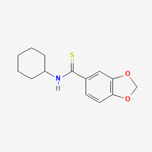 molecular formula C14H17NO2S B4223952 N-cyclohexyl-1,3-benzodioxole-5-carbothioamide 