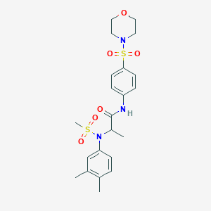 molecular formula C22H29N3O6S2 B4223958 N~2~-(3,4-dimethylphenyl)-N~2~-(methylsulfonyl)-N~1~-[4-(4-morpholinylsulfonyl)phenyl]alaninamide 