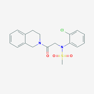 molecular formula C18H19ClN2O3S B422397 N-(2-chlorophenyl)-N-[2-(3,4-dihydroisoquinolin-2(1H)-yl)-2-oxoethyl]methanesulfonamide 
