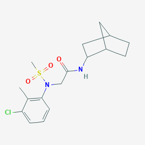 molecular formula C17H23ClN2O3S B422399 N-bicyclo[2.2.1]hept-2-yl-2-[3-chloro-2-methyl(methylsulfonyl)anilino]acetamide 