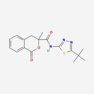 molecular formula C17H19N3O3S B4223990 N-(5-tert-butyl-1,3,4-thiadiazol-2-yl)-3-methyl-1-oxo-3,4-dihydro-1H-isochromene-3-carboxamide 