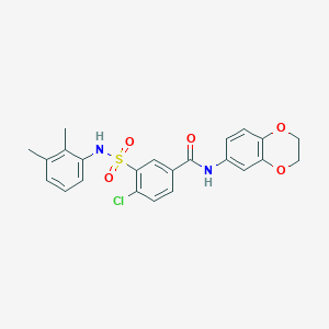 4-chloro-N-(2,3-dihydro-1,4-benzodioxin-6-yl)-3-{[(2,3-dimethylphenyl)amino]sulfonyl}benzamide