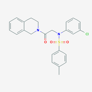 molecular formula C24H23ClN2O3S B422401 N-(3-chlorophenyl)-N-[2-(3,4-dihydro-1H-isoquinolin-2-yl)-2-oxoethyl]-4-methylbenzenesulfonamide 