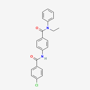 molecular formula C22H19ClN2O2 B4224011 4-chloro-N-(4-{[ethyl(phenyl)amino]carbonyl}phenyl)benzamide 