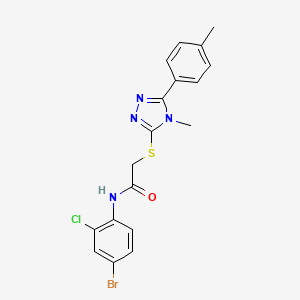 molecular formula C18H16BrClN4OS B4224028 N-(4-bromo-2-chlorophenyl)-2-{[4-methyl-5-(4-methylphenyl)-4H-1,2,4-triazol-3-yl]thio}acetamide 