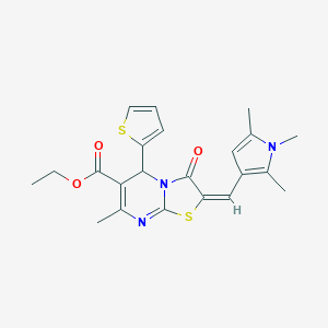 ethyl (2E)-7-methyl-3-oxo-5-(thiophen-2-yl)-2-[(1,2,5-trimethyl-1H-pyrrol-3-yl)methylidene]-2,3-dihydro-5H-[1,3]thiazolo[3,2-a]pyrimidine-6-carboxylate