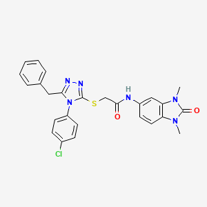 2-{[5-benzyl-4-(4-chlorophenyl)-4H-1,2,4-triazol-3-yl]thio}-N-(1,3-dimethyl-2-oxo-2,3-dihydro-1H-benzimidazol-5-yl)acetamide