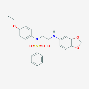 molecular formula C24H24N2O6S B422404 N-(1,3-benzodioxol-5-yl)-2-{4-ethoxy[(4-methylphenyl)sulfonyl]anilino}acetamide 