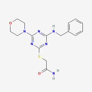 2-{[4-(benzylamino)-6-(4-morpholinyl)-1,3,5-triazin-2-yl]thio}acetamide