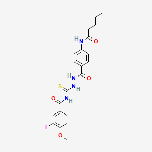 3-iodo-4-methoxy-N-({2-[4-(pentanoylamino)benzoyl]hydrazino}carbonothioyl)benzamide