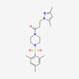 1-[3-(3,5-dimethyl-1H-pyrazol-1-yl)propanoyl]-4-(mesitylsulfonyl)piperazine