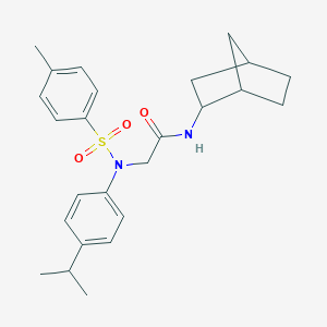 molecular formula C25H32N2O3S B422408 N-bicyclo[2.2.1]hept-2-yl-2-{4-isopropyl[(4-methylphenyl)sulfonyl]anilino}acetamide 