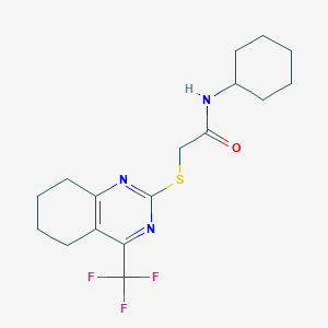 molecular formula C17H22F3N3OS B4224089 N-cyclohexyl-2-{[4-(trifluoromethyl)-5,6,7,8-tetrahydro-2-quinazolinyl]thio}acetamide 