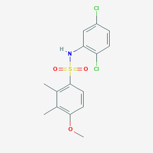 molecular formula C15H15Cl2NO3S B4224100 N-(2,5-dichlorophenyl)-4-methoxy-2,3-dimethylbenzenesulfonamide 