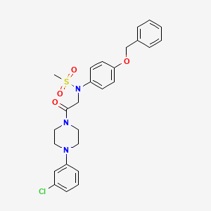 molecular formula C26H28ClN3O4S B4224107 N-[4-(benzyloxy)phenyl]-N-{2-[4-(3-chlorophenyl)-1-piperazinyl]-2-oxoethyl}methanesulfonamide 