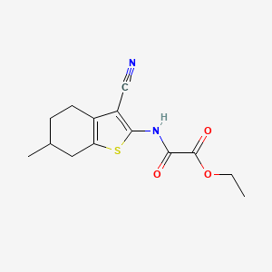 ethyl 2-[(3-cyano-6-methyl-4,5,6,7-tetrahydro-1-benzothiophen-2-yl)amino]-2-oxoacetate