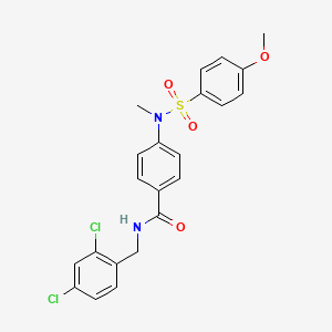 molecular formula C22H20Cl2N2O4S B4224118 N-(2,4-dichlorobenzyl)-4-[[(4-methoxyphenyl)sulfonyl](methyl)amino]benzamide 