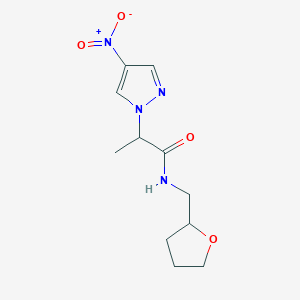 2-(4-nitro-1H-pyrazol-1-yl)-N-(tetrahydro-2-furanylmethyl)propanamide