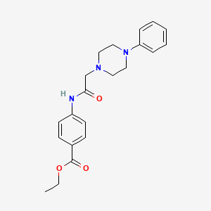 molecular formula C21H25N3O3 B4224141 ethyl 4-{[(4-phenyl-1-piperazinyl)acetyl]amino}benzoate 