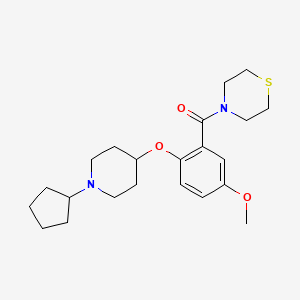 molecular formula C22H32N2O3S B4224149 4-{2-[(1-cyclopentyl-4-piperidinyl)oxy]-5-methoxybenzoyl}thiomorpholine 