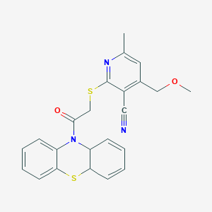 molecular formula C23H21N3O2S2 B4224155 2-{[2-(4a,10a-dihydro-10H-phenothiazin-10-yl)-2-oxoethyl]thio}-4-(methoxymethyl)-6-methylnicotinonitrile 