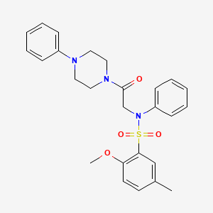 2-METHOXY-5-METHYL-N-[2-OXO-2-(4-PHENYLPIPERAZIN-1-YL)ETHYL]-N-PHENYLBENZENE-1-SULFONAMIDE