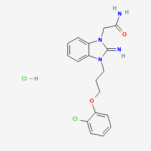 molecular formula C18H20Cl2N4O2 B4224246 2-{3-[3-(2-chlorophenoxy)propyl]-2-imino-2,3-dihydro-1H-benzimidazol-1-yl}acetamide hydrochloride 