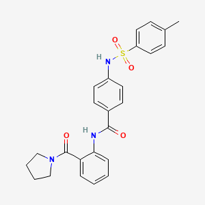 molecular formula C25H25N3O4S B4224253 4-{[(4-methylphenyl)sulfonyl]amino}-N-[2-(1-pyrrolidinylcarbonyl)phenyl]benzamide 