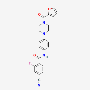 4-cyano-2-fluoro-N-{4-[4-(2-furoyl)-1-piperazinyl]phenyl}benzamide