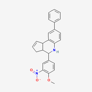 4-(4-methoxy-3-nitrophenyl)-8-phenyl-3a,4,5,9b-tetrahydro-3H-cyclopenta[c]quinoline