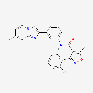 3-(2-chlorophenyl)-5-methyl-N-[3-(7-methylimidazo[1,2-a]pyridin-2-yl)phenyl]-1,2-oxazole-4-carboxamide