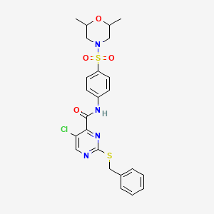 2-(benzylthio)-5-chloro-N-{4-[(2,6-dimethyl-4-morpholinyl)sulfonyl]phenyl}-4-pyrimidinecarboxamide