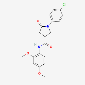 molecular formula C19H19ClN2O4 B4224358 1-(4-chlorophenyl)-N-(2,4-dimethoxyphenyl)-5-oxo-3-pyrrolidinecarboxamide 