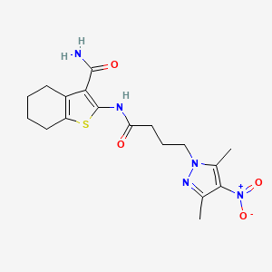 2-[4-(3,5-DIMETHYL-4-NITRO-1H-PYRAZOL-1-YL)BUTANAMIDO]-4,5,6,7-TETRAHYDRO-1-BENZOTHIOPHENE-3-CARBOXAMIDE