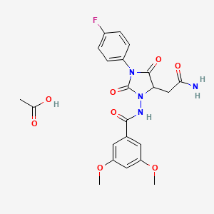 N-[5-(2-amino-2-oxoethyl)-3-(4-fluorophenyl)-2,4-dioxo-1-imidazolidinyl]-3,5-dimethoxybenzamide acetate