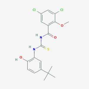 N-{[(5-tert-butyl-2-hydroxyphenyl)amino]carbonothioyl}-3,5-dichloro-2-methoxybenzamide