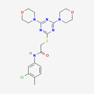 N-(3-chloro-4-methylphenyl)-2-[(4,6-di-4-morpholinyl-1,3,5-triazin-2-yl)thio]acetamide