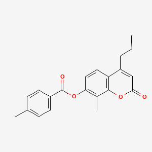 8-methyl-2-oxo-4-propyl-2H-chromen-7-yl 4-methylbenzoate