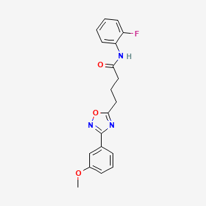 molecular formula C19H18FN3O3 B4224480 N-(2-fluorophenyl)-4-[3-(3-methoxyphenyl)-1,2,4-oxadiazol-5-yl]butanamide 