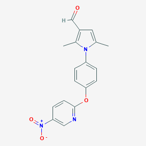 molecular formula C18H15N3O4 B422449 1-[4-({5-nitropyridin-2-yl}oxy)phenyl]-2,5-dimethyl-1H-pyrrole-3-carbaldehyde 