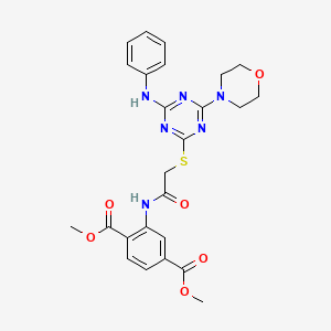 dimethyl 2-[({[4-anilino-6-(4-morpholinyl)-1,3,5-triazin-2-yl]thio}acetyl)amino]terephthalate