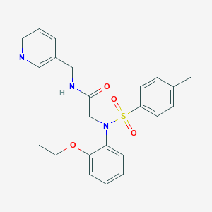 molecular formula C23H25N3O4S B422454 2-{2-ethoxy[(4-methylphenyl)sulfonyl]anilino}-N-(3-pyridinylmethyl)acetamide 