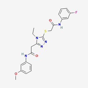 2-[4-ethyl-5-({2-[(3-fluorophenyl)amino]-2-oxoethyl}thio)-4H-1,2,4-triazol-3-yl]-N-(3-methoxyphenyl)acetamide