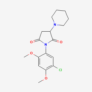 molecular formula C17H21ClN2O4 B4224545 1-(5-chloro-2,4-dimethoxyphenyl)-3-(1-piperidinyl)-2,5-pyrrolidinedione 