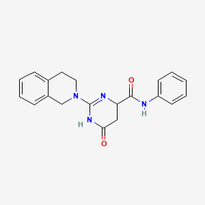 molecular formula C20H20N4O2 B4224576 2-(3,4-dihydro-2(1H)-isoquinolinyl)-6-oxo-N-phenyl-3,4,5,6-tetrahydro-4-pyrimidinecarboxamide 