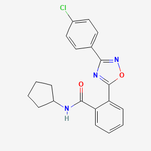 molecular formula C20H18ClN3O2 B4224589 2-[3-(4-chlorophenyl)-1,2,4-oxadiazol-5-yl]-N-cyclopentylbenzamide 