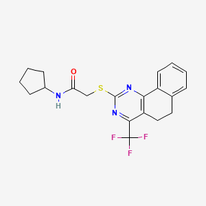 N-cyclopentyl-2-{[4-(trifluoromethyl)-5,6-dihydrobenzo[h]quinazolin-2-yl]thio}acetamide