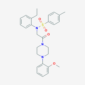 molecular formula C28H33N3O4S B422462 N-(2-ethylphenyl)-N-{2-[4-(2-methoxyphenyl)piperazin-1-yl]-2-oxoethyl}-4-methylbenzenesulfonamide 