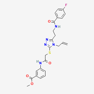 molecular formula C24H24FN5O4S B4224632 methyl 3-({[(4-allyl-5-{2-[(4-fluorobenzoyl)amino]ethyl}-4H-1,2,4-triazol-3-yl)thio]acetyl}amino)benzoate 