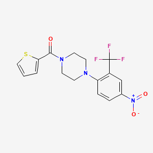 molecular formula C16H14F3N3O3S B4224636 1-[4-nitro-2-(trifluoromethyl)phenyl]-4-(2-thienylcarbonyl)piperazine 